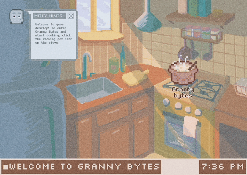 Granny Bytes — welcome animation
