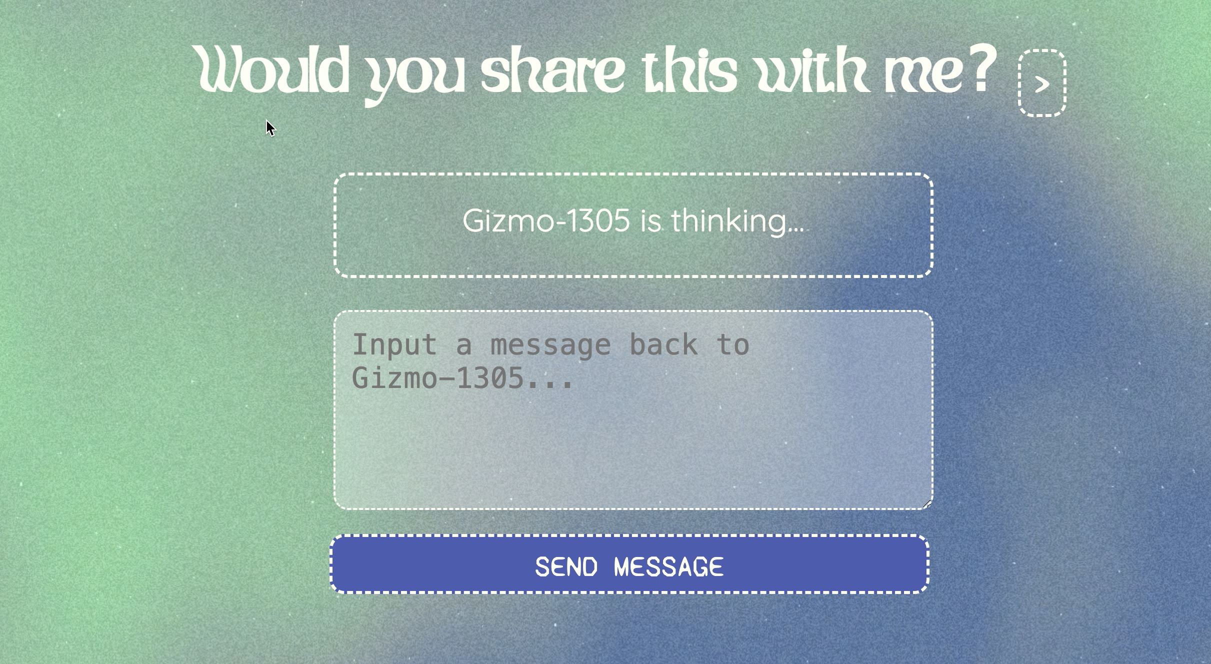First Screen of the User Interface