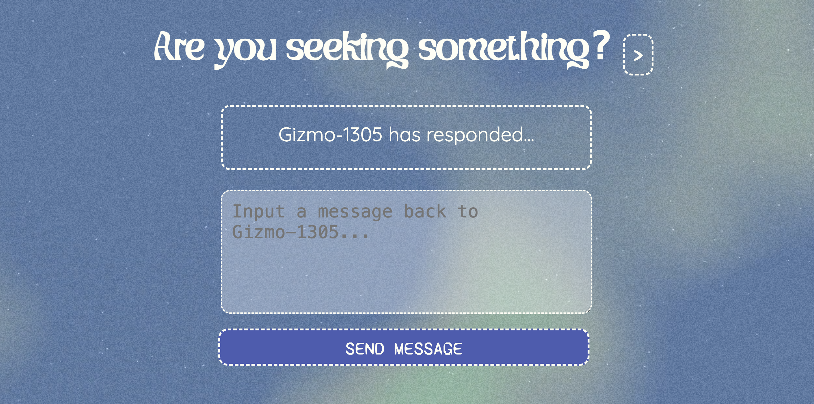 First Screen of the User Interface