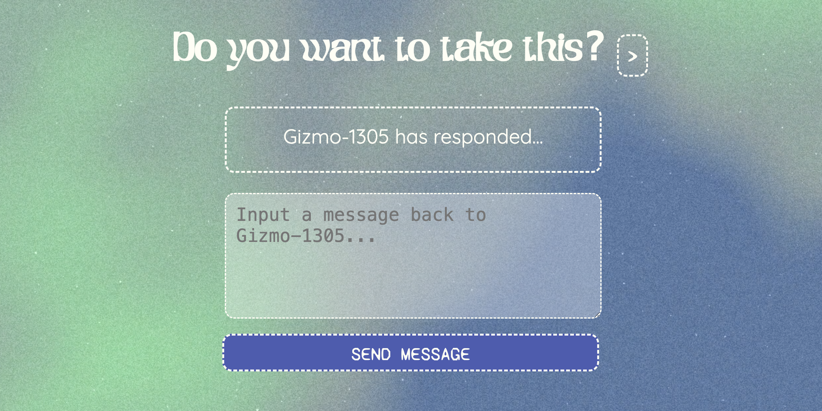 First Screen of the User Interface